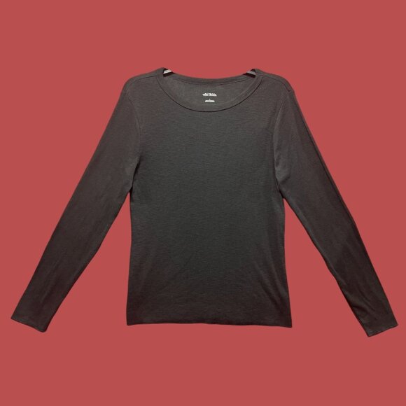 Wild Fable - Women's Long Sleeve Crew Neck T-Shirt - Black - Large - Picture 1 of 13